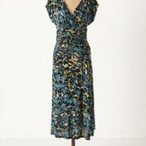 Anthropologie Botanical Dusk Faux Wrap